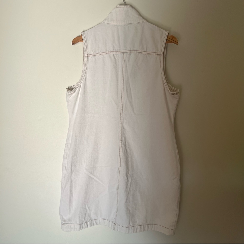 Cotton On White Denim Button Down Sleeveless Dress Size XL - Picture 8 of 9